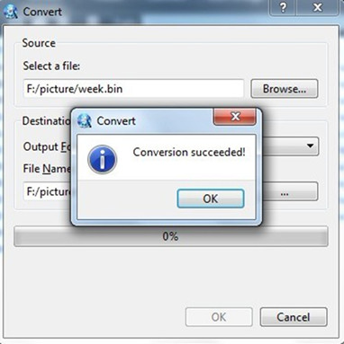 convert bin to img file